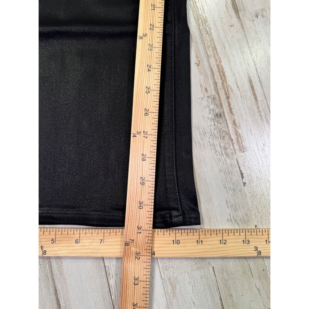 NWT PAIGE Jeans Womens 29 Black Anessa 31 High Rise Wide Leg Fog Luxe Coating - Picture 14 of 16